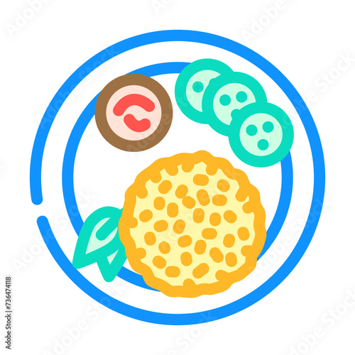 khao pad thai cuisine color icon vector illustration