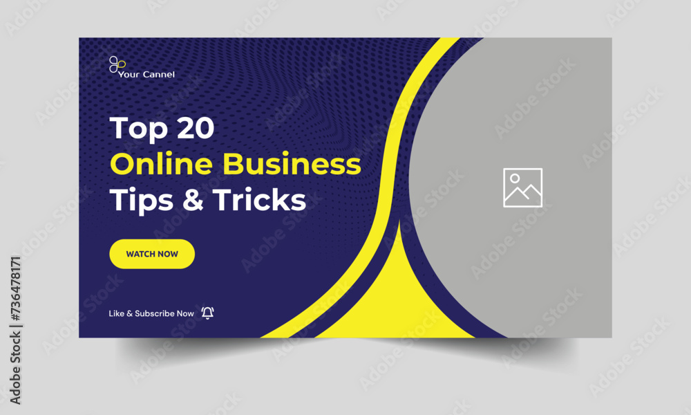 Trendy business tips and tricks video cover banner design, business idea techniques video thumbnail banner design, fully editable vector eps 10 file format Trendy business tips and tricks video cover banner design, business idea techniques video thumbnail banner design, fully editable vector eps 10 file format