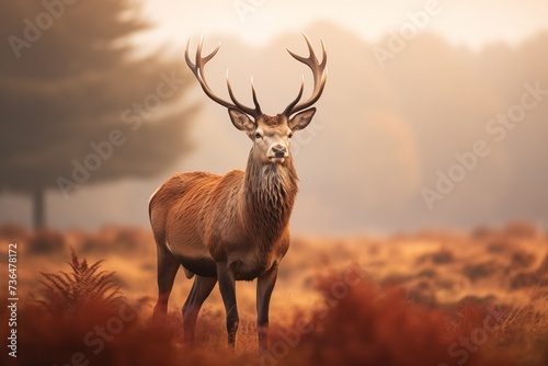 Red deer in the mist  © capuchino009