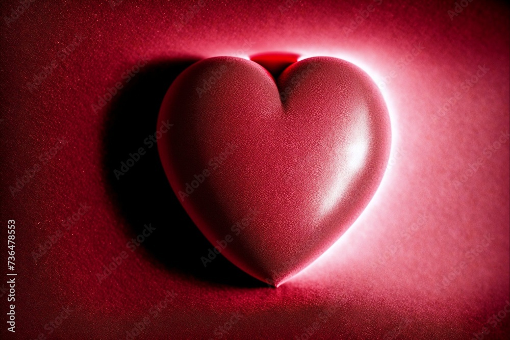 Red heart on the wall, valentine's day background.