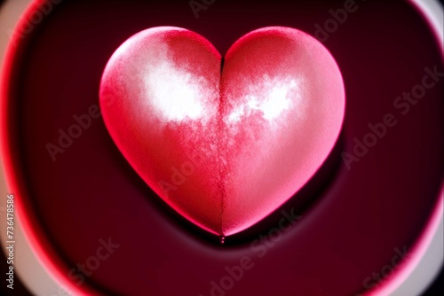 Red heart on the wall, valentine's day background.