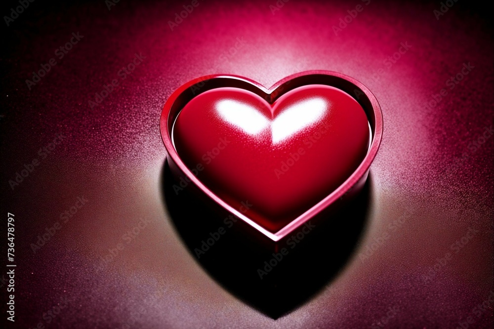 Red heart on the wall, valentine's day background.