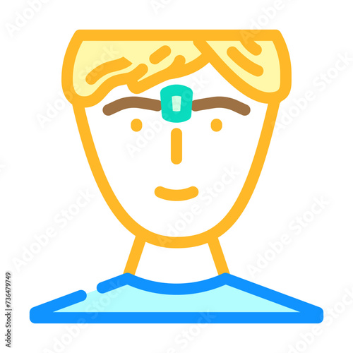 eyebrow hair removal male color icon vector illustration