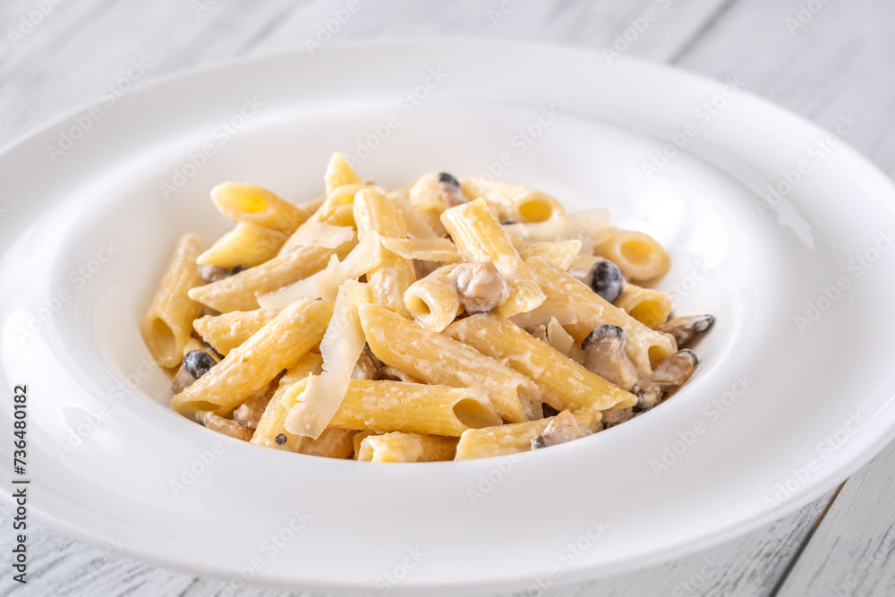 Creamy mushroom penne Creamy mushroom penne