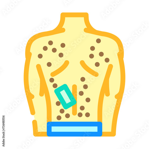back waxing female color icon vector illustration