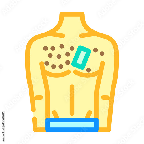 chest waxing male depilation color icon vector illustration