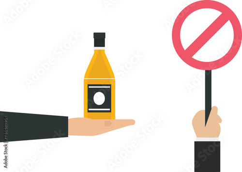 Stop drinking alcohol, Recovery and Health,Wellness,Addiction and Rehabilitation,Support or Treatment concept,
