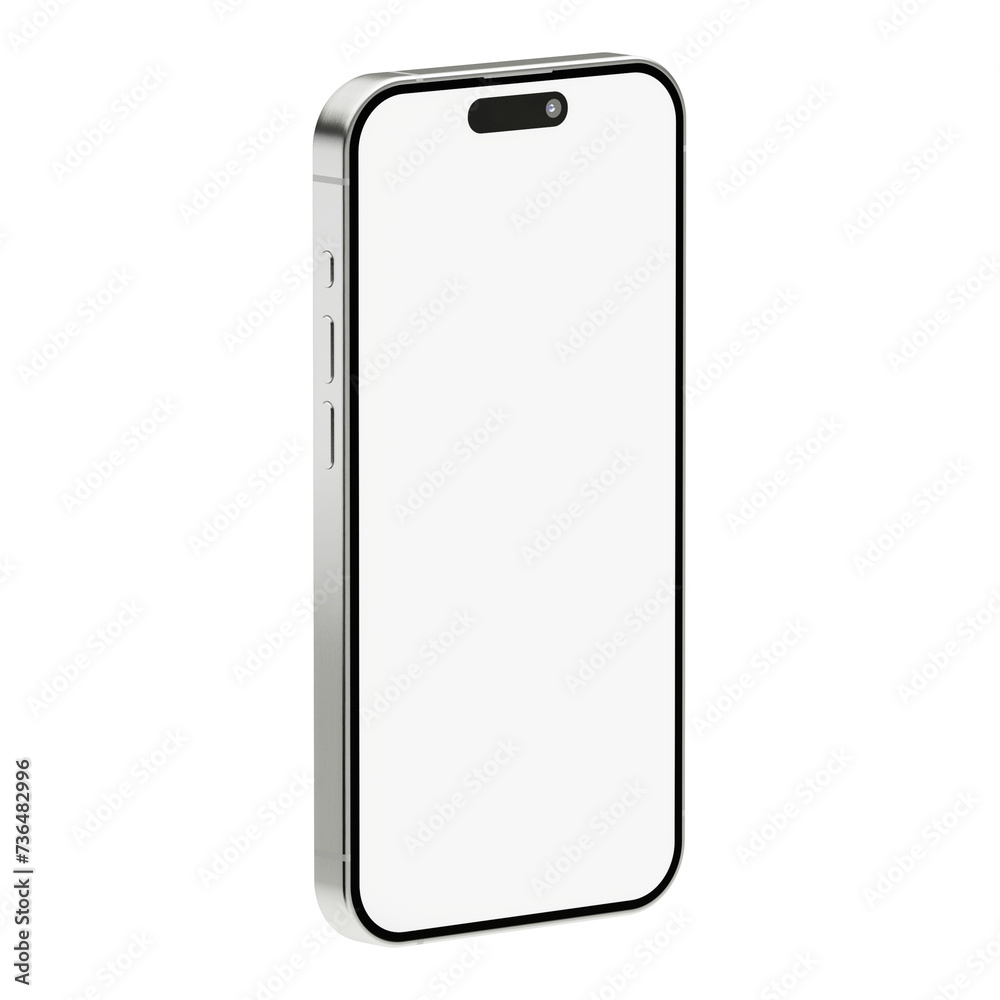 Detailed isometric style photo of smartphone without background. Template for mockup Detailed isometric style photo of smartphone without background. Template for mockup