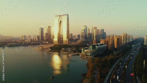 Wallpaper Mural Urban buildings aerial view in city of Suzhou Torontodigital.ca