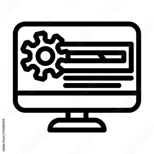 driver installation repair computer line icon vector illustration