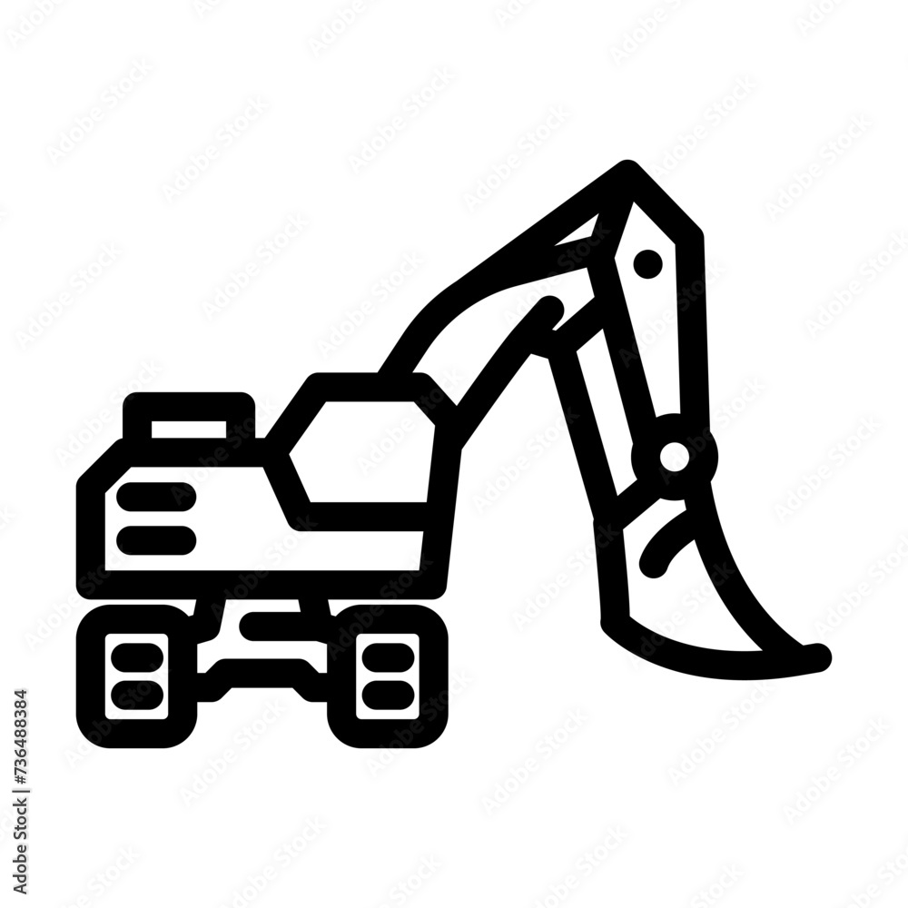 front shovel construction vehicle line icon vector illustration front shovel construction vehicle line icon vector illustration