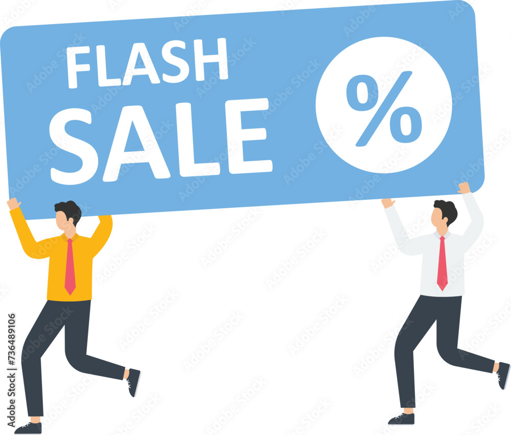 Business people go with a flash sale sign, Flash sales and Promotion, Discount or Limited-time offer, Shopping,Special deals and Business opportunity concept,
Business people go with a flash sale sign, Flash sales and Promotion, Discount or Limited-time offer, Shopping,Special deals and Business opportunity concept,