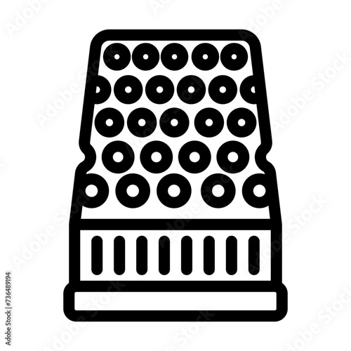 thimble embroidery hobby line icon vector illustration