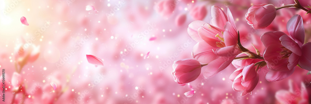 A postcard with flowers on a pink background. A postcard with flowers on a pink background.