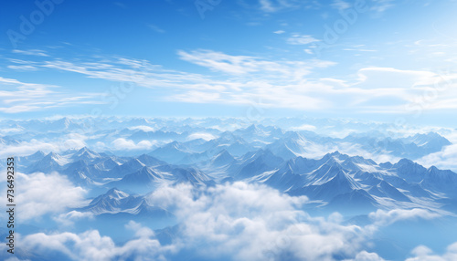 mountain view from an airplane window. 