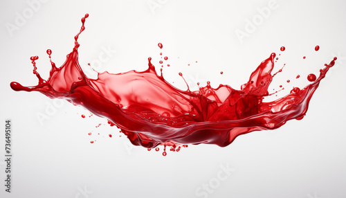 red wine splash isolated on white