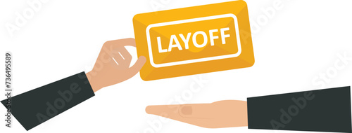 The manager gives a layoff letter for employees 
