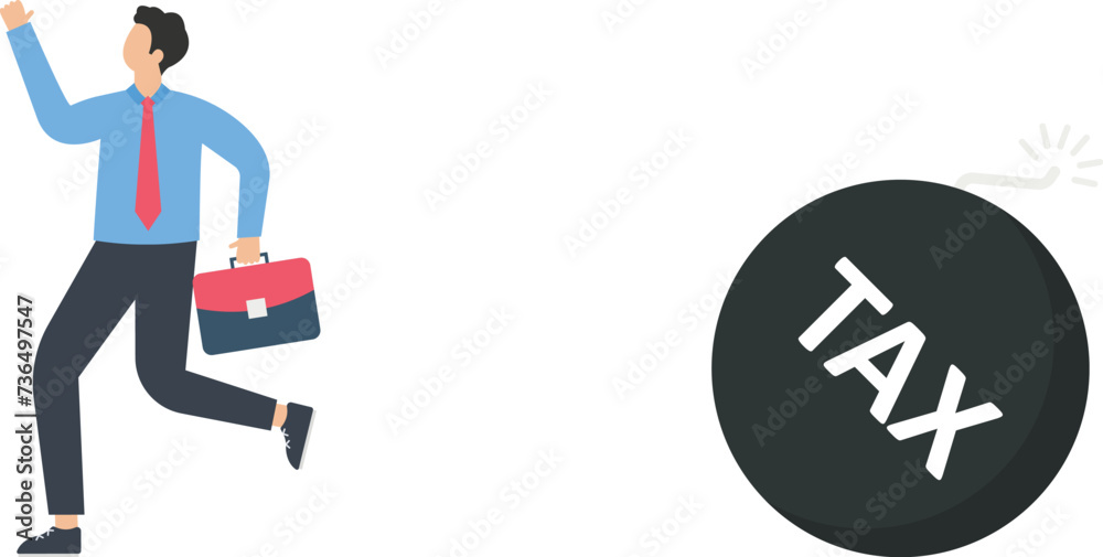 Tax bomb behind businessman, Tax burden or financial problem for business concept,
Tax bomb behind businessman, Tax burden or financial problem for business concept,