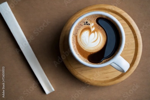 Coffee in bamboo cup for take away