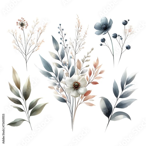 Petite Blossoms in Botanical Watercolor Art