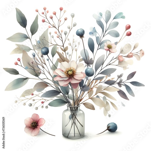 Tiny Blossoms in a Watercolor Journey