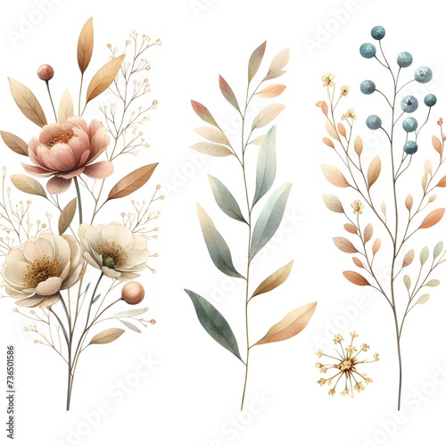 Petite Blooms in a Watercolor Series