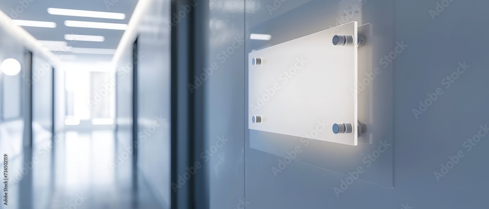A modern corridor of office space with elegant glass elements A modern corridor of office space with elegant glass elements
