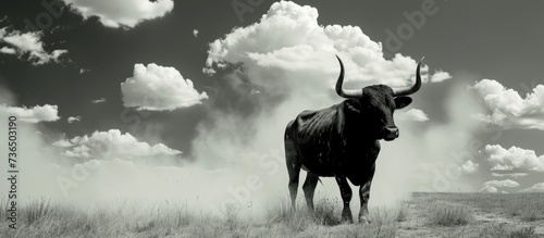 A longing bull craving open freedom. photo