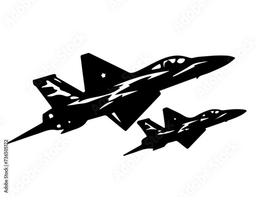 Two military fighter jets