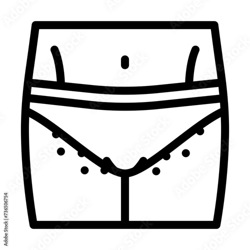 bikini hair removal female line icon vector illustration
