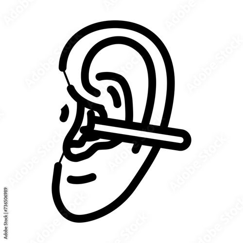 ear hair removal line icon vector illustration
