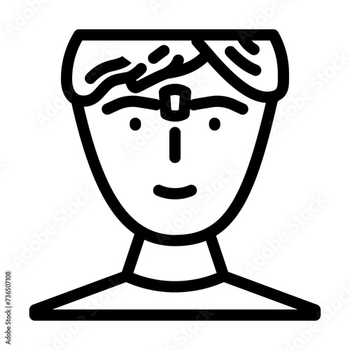 eyebrow hair removal male line icon vector illustration