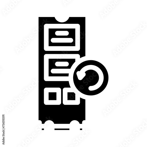 data recovery repair computer glyph icon vector illustration