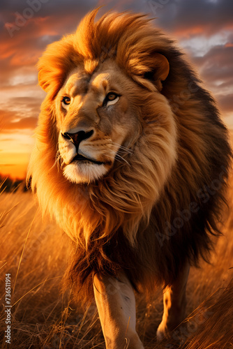 Realistic animal images in nature. Animals and nature. Images created by AI. © Felipe