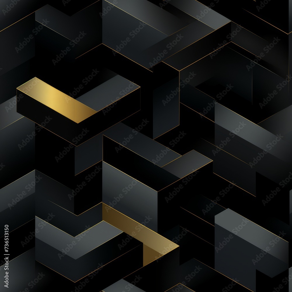 Dark black Geometric grid background Modern dark abstract texture seamless pattern