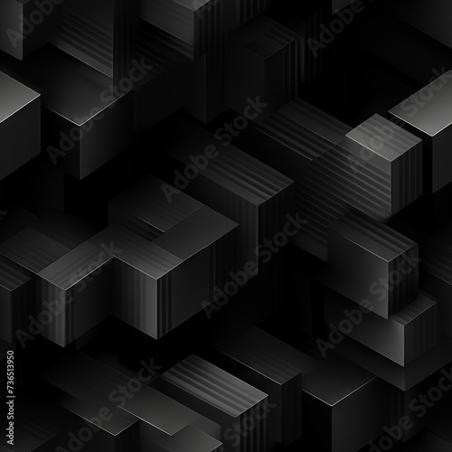 Dark black Geometric grid background Modern dark abstract texture seamless pattern