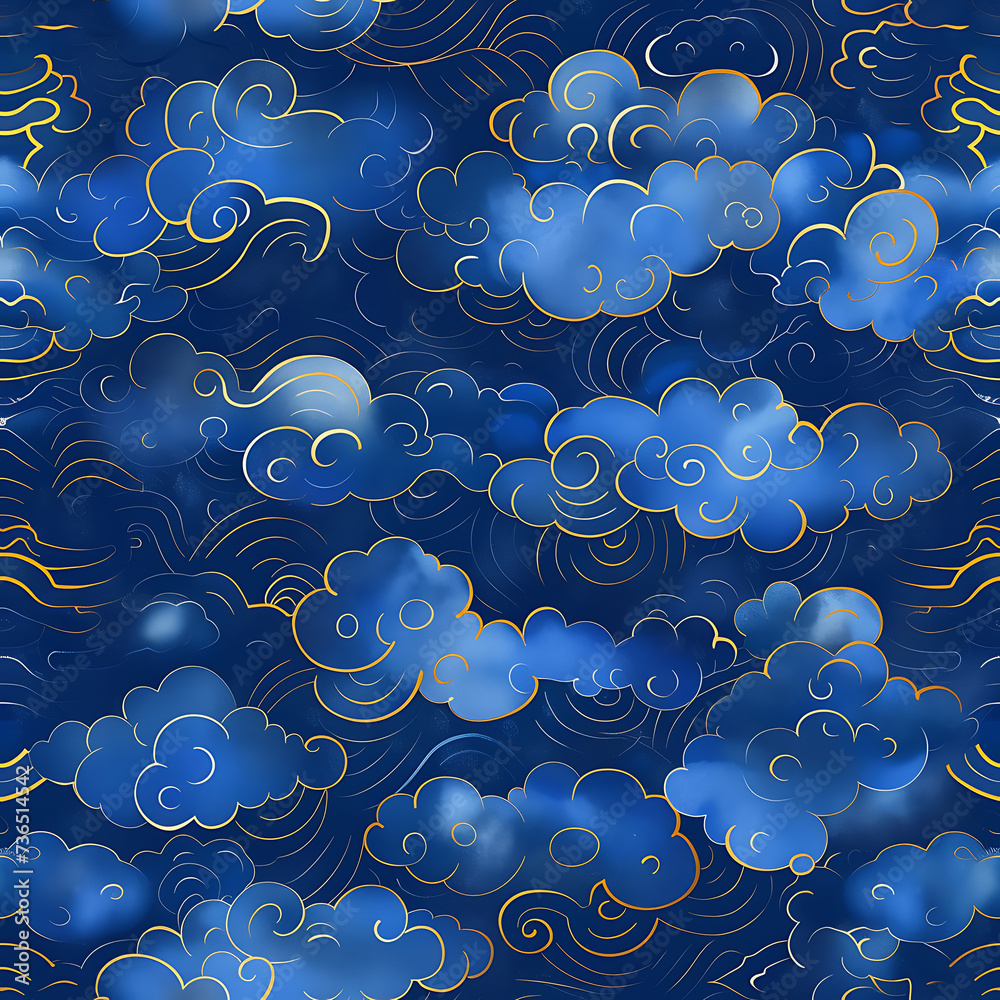 Cloisonne and evening sky inspired seamless tile Cloisonne and evening sky inspired seamless tile