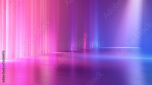 A captivating abstract ultraviolet light display, featuring a diode tape that creates a striking line of light with a smooth violet and pink gradient