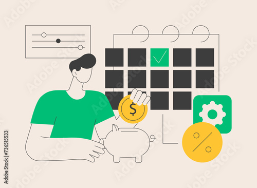 Early payment discount abstract concept vector illustration.