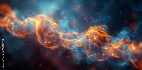 a computer generated image of a wave of fire and smoke on a dark background
