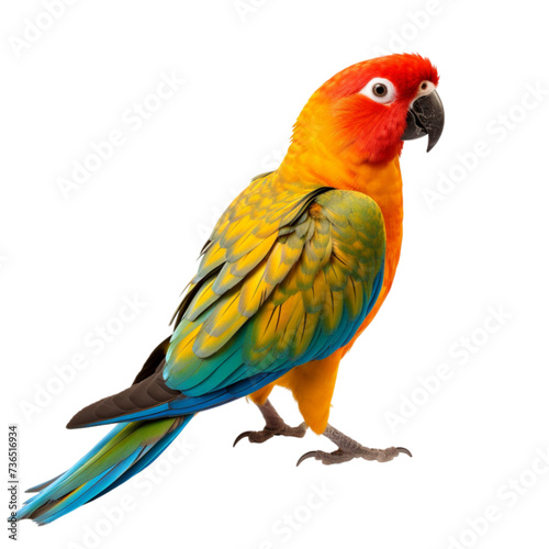 a parrot isolated on white background. With clipping path. © Alina
