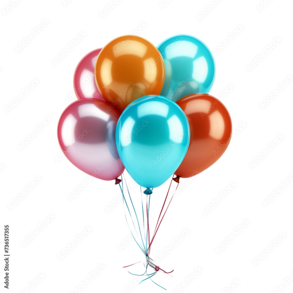 balloons isolated on white background. With clipping path.