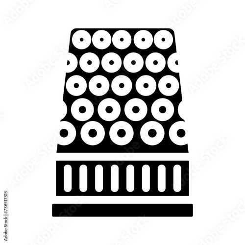 thimble embroidery hobby glyph icon vector illustration