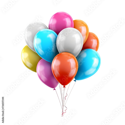 balloons isolated on white background. With clipping path.