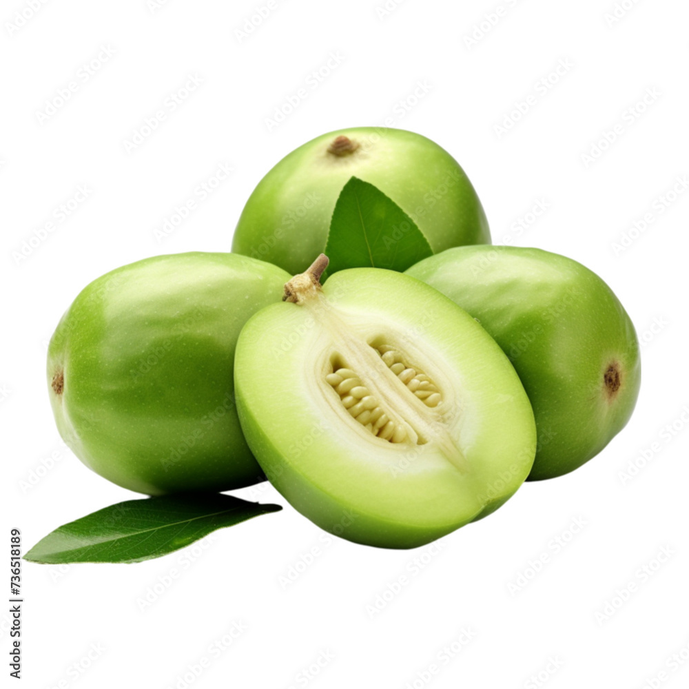 Obraz premium Feijoa isolated on white background. With clipping path.