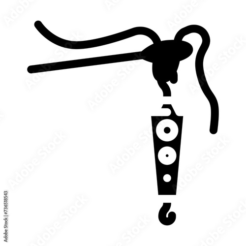 needle threader embroidery hobby glyph icon vector illustration