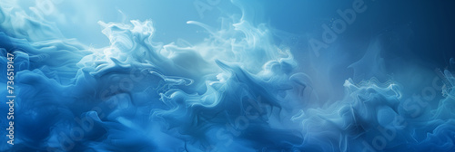 Abstract blue smoke on a blue background. Creative banner image. © esvetleishaya