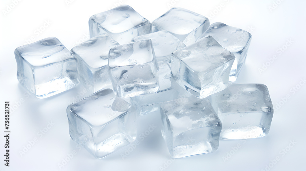 ice cubes isolated on white
