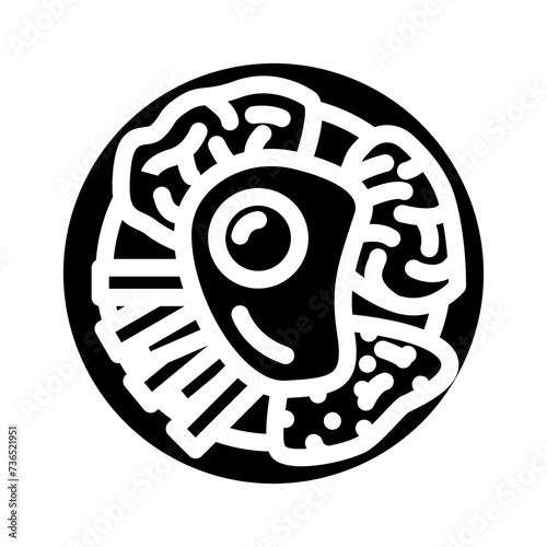 bibimbap dish korean cuisine glyph icon vector illustration