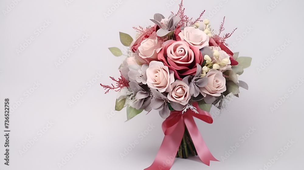 wedding bouquet on white background